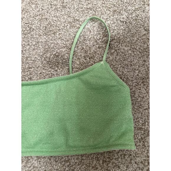 Triangl Mica Sparkle Lime Green Bikini Top, sz large - Picture 2 of 6